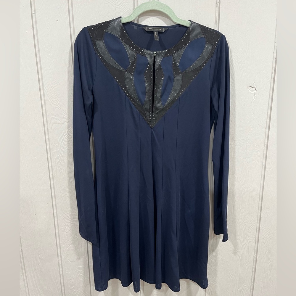 BCBGMaxAzria Navy Long Sleeve Dress